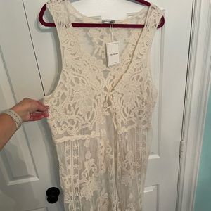 NWT Nalie Collection Cream Lace Tunic Vest
